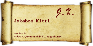 Jakabos Kitti névjegykártya